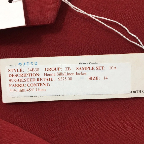 Worth‎ Red Henna Silk Linen Blazer Jacket - Picture 6 of 11